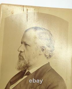 Cabinet Card Antique Photo Civil War Union Army General Thomas Ewing Jr. Signed