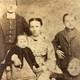 Cabinet Card Photograph 1860s Family Portrait Sepia Civil War Era Bell Dress Wow