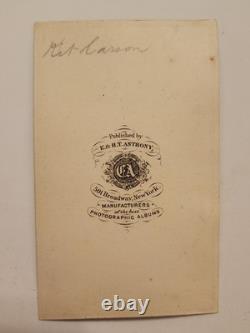 Carte de Visite of Kit Carson in 1845 with Anthony Backmark. Later 1st NM Inf