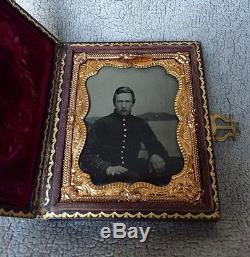 Cased 9th Plate Civil War Soldier, A Naval Officer Tintype Ambrotype, ca. 1860's