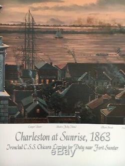 Charleston at Sunrise 1863, Wm McGrath, Civil War Lt Ed, Small Smudge, See Photo