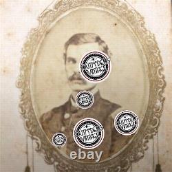 Cincinnati, OH Antique CDV Photo Civil War Era Soldier Coat Patch Brass Buttons