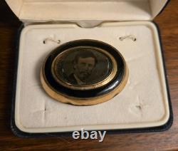 Civil War 154th NY Infantry Sgt Joshua Pettit Identified Portrait Brooch C. 1860