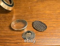 Civil War 154th NY Infantry Sgt Joshua Pettit Identified Portrait Brooch C. 1860