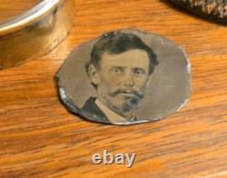 Civil War 154th NY Infantry Sgt Joshua Pettit Identified Portrait Brooch C. 1860