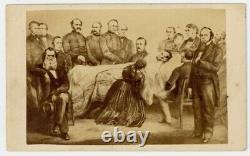 Civil War 1865 Abraham Lincoln Death Bed CDV Photo War Cabinet Granger Art 13245