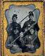 Civil War 1/4 Ambrotype Photo Of 4 Soldier Armed With 1842 Muskets