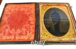 Civil War 1/4 Plate Tintype Union Soldier in Case