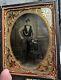 Civil War 1/4 Tintype Photo Of Standing Soldier