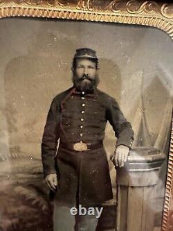 Civil War 1/4 US Artillery Musician Tintype Photo