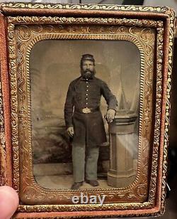 Civil War 1/4 US Artillery Musician Tintype Photo