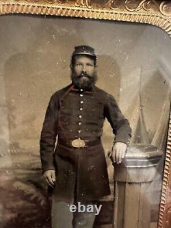 Civil War 1/4 US Artillery Musician Tintype Photo