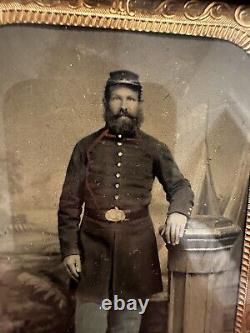 Civil War 1/4 US Artillery Musician Tintype Photo