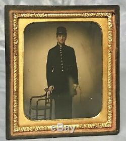 Civil War 1/6 Ambrotype Tinted Union Soldier