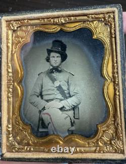 Civil War 1/6 Confederate Ambrotype Of Early War Virginia Soldier