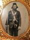 Civil War 1/6 Plate Tintype Of A Union Private Loaded With Equipment Patriotic C