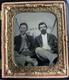 Civil War 1/6 Tintype Photo Of 2 Pards One Smoking Cigar