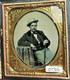 Civil War 1/6 Tintype Photo Photograph Of A Soldier With Cane