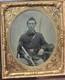 Civil War 1/6 Tintype Photo Union Cavalry Soldier Armed With Sword