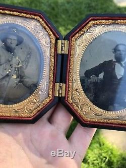 Civil War 1/6th Plate Tin Type Photograph Armed Cavalryman Possibly Identifiable