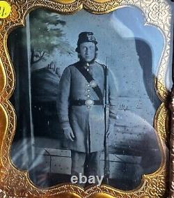 Civil War 1/6th Plate Tintype Of Possible North Carolina Confederate Soldier