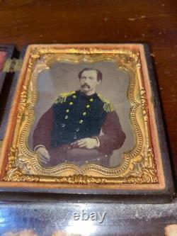 Civil War 1/6th Plate Tintype Union Naval Officer Littlefield and Parsons Case
