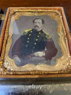 Civil War 1/6th Plate Tintype Union Naval Officer Littlefield and Parsons Case