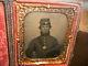 Civil War 1/6th Plate Tintype Of Armed Infantryman With Musket