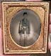 Civil War 1/6th Ruby Ambrotype Armed Soldier Mississippi Rifle & Bayonet Id'd