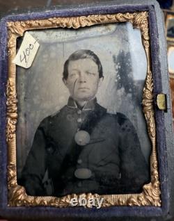 Civil War 1/9 Ambrotype Photo Of Confederate Soldier