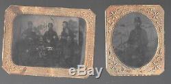 Civil War 2 Tintypes of Luther L Adams Enfield Ct 22nd Connecticut Infantry