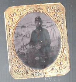 Civil War 2 Tintypes of Luther L Adams Enfield Ct 22nd Connecticut Infantry