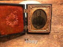 Civil War 5th Tenn Cavalry ID Soldier Tintype Photograph Original 1/9th plate