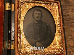 Civil War 5th Tenn Cavalry ID Soldier Tintype Photograph Original 1/9th plate