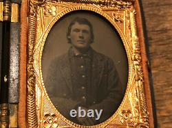 Civil War 5th Tenn Cavalry ID Soldier Tintype Photograph Original 1/9th plate