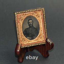 Civil War Ambrotype 9th Plate Union Officer Soldier Rosy Cheeks