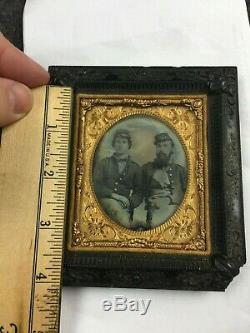 Civil War Ambrotype Photo Two Soldiers in a Thermoplastic Frame Abbott Gallery