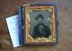 Civil War Ambrotype Soldier With Hardee Hat Holding Bible/diary