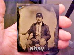 Civil War Ambrotype & Tintype 2 Photographs Soldier withTax Stamp, Wife Ambrotype