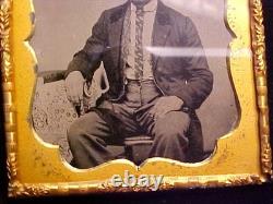 Civil War Ambrotype & Tintype 2 Photographs Soldier withTax Stamp, Wife Ambrotype