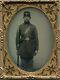 Civil War Armed Soldier With Rifle 1/4 Plate Ambrotype Id'd
