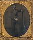 Civil War Army Bandsman Cased 1/6th Plate Tintype With His Ots Tuba