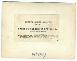 Civil War Brady Album Gallery Card Hotel at Warrenton Springs VA