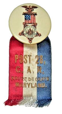 Civil War CDV ADMIRAL JOHN ROGERS, USN, CUT SIGNATURE, GAR ROGER'S POST #28 PIN