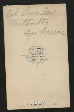Civil War CDV Colonels of the 8th New York, Lyons/Wentworth/Varian
