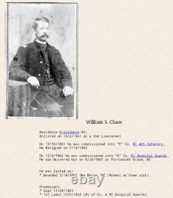 Civil War CDV, LT William Chase, Rhode Island Hospital Guards/ 4th RI Infantry