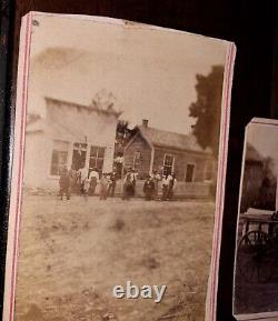 Civil War CDV Photo Lot Outdoor Street Scenes Buildings African American 1860s