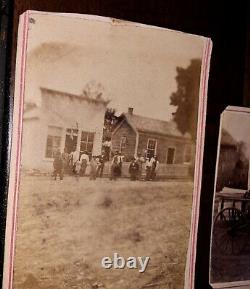 Civil War CDV Photos Outdoor Street Scenes Buildings Black Men 1860s Indiana