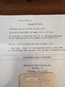 Civil War CDV Private Daniel N Perry 50th NY Engineer Regt