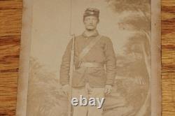 Civil War CDV Soldier With Rifle Alexandria Virginia Photo Photographer Bowdoin